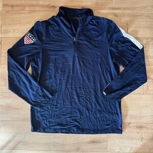 RLX Ralph Lauren Navy Quarter Zip Performance Golf Pullover USA Medium